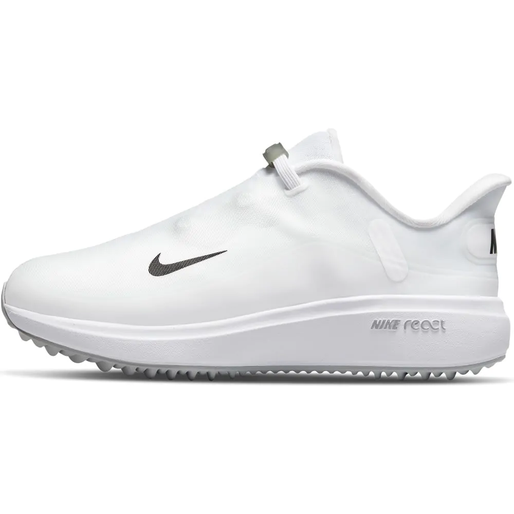Nike Ladies React Ace Tour Golf Shoes - White/Black-Light Smoke Grey 2 Nike Ladies React Ace Tour Golf Shoes - White/Black-Light Smoke Grey