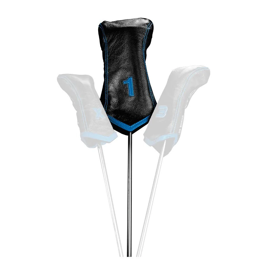 Sun Mountain Leather Chevron Driver Headcover - Black/Cobalt 3 Sun Mountain Leather Chevron Driver Headcover - Black/Cobalt