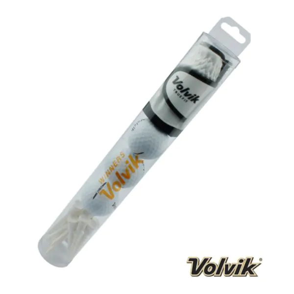 Volvik Golf Ball Gift Tubes - White/Black 3 Volvik Golf Ball Gift Tubes - White/Black
