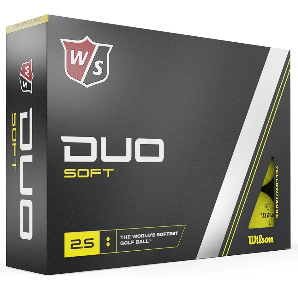 Wilson Staff Duo Soft Yellow Golf Balls - Dozen 3 Wilson Staff Duo Soft Yellow Golf Balls - Dozen